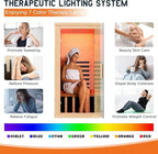 Albott Infrared Sauna 1 Person, Infrared Saunas for Home, 1260W/110V Hemlock Wood Dry Sauna with Foot Warmer, 7-Color Light Therapy, 2 Bluetooth Speakers & LCD Control Panel, 32.3"x32.3"x66.1"