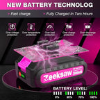 Pink Mini Chainsaw Cordless 6 inch - Electric Hand Held Chain Saw Battery Powered with Power Indicator - Rechargeable Portable Small Chainsaw for Women, Yard Tools Gifts for Gardeners Woman