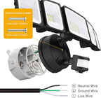 Onforu 5 Heads 55W LED Security Lights Motion Sensor Outdoor, 360° Wide Angle Wide Illumination, 5000LM Flood Light, 6500K, IP65 Waterproof, Hardwired Wall Light for Garage, Yard, Porch, Entryway