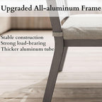 Patio Dining Chair Set of 2, Aluminum Outdoor Dining Chairs with Waterproof Cushions, Metal Outdoor Patio Furniture Seating for Porch, Balcony, Deck, Backyard, Gray