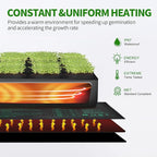 Bestio Seeding Heat Mat 10"x 20.75", 4 Pack Durable Seedling Heat Mat for Seed Starting, UL and MET Certified Waterproof Warming Mat Plant Heating Pad for Seed Germination,Hydroponics, Greenhouses