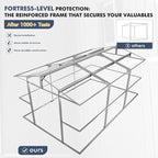 Metal Shed 10x16 FT Large with Customizable Skylight, Reinforced Steel Frame, Heavy-Duty Galvanized Steel Big Garden Sheds with Lockable Doors,4 Pane Windows, Large Utility Tool Sheds