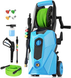 Pressure Cleaner 5000 PSI,2.8 GPM Power Cleaner with Foam Cannon,Portable Cleaner with 33ft Hose Reel,4 Nozzle Tips,and Soap Bottle for Cars/Home/Driveways/Patios/Decks/Fences(Light Green)