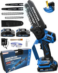 LUXTER Mini Chainsaw Cordless Brushless 8 inch & 6 inch Electric Chain Saw with 2 x 2.0Ah Battery Small Handheld Chainsaw Lightweight for Trimming & Wood Cutting Gardening Power Tool for Man Dad Women