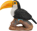 Elenon Toucan on Stump Garden Statue Decorative, Adorable Flower Bed 11 inch High Lifelike Bird Animal Outdoor Decor, Funny Yard Patio Art Sculptures Table Ornament, Yellow Mouth