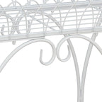 White Oval Plant Stand with Lattice Base, French Entryway Decor for Plants, Elegant Floor Flower Pot Holder Garden Decoration