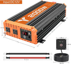 2000 watt Pure sine Wave car Inverter 12V DC to 120V AC, 4000W Surge Peak Power, Inverter for RV, Truck, Solar, Campers with 2 AC Outlet, Remote Control Compatible with Lithium Battery
