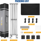 HOTEEL 10x15 Pop up Canopy Tent for Parties, Heavy Duty Easy Setup Tent Without Sidewalls, Outdoor Commercial Instant Gazebo for Wedding Event, with Roller Bag & Sand Bags, Black(Hexagonal Frame)