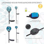 VCUTEKA Solar Lights Outdoor Decorative, Mosaic Solar Garden Light Waterpoof LED Pathway Stake Light for Landscape Lawn Patio Yard Decoration, 2 Pack