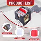 Collectible Trading Card Storage, Magnetic Card Deck Box, Magic Card Storage Box, MTG Deck Box with One Window (Red/White/Black)