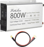 Pure sine Wave Inverter DC 12V Input and AC 110V Output with LCD Display, USB Output Port, Type-C Output Port(800W)