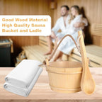 Sauna Bucket and Ladle Set,1Gallon Sauna(4 liters) Bucket and 14.5″Sauna Ladle,Sauna Accessories Handmade from Premium Pine Wood (Pine Wood 4L)