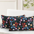 idee-home Outdoor Pillows with Inserts Included, Patio Outside Lumbar Pillows Waterproof Set of 2, 12 x 20 inch