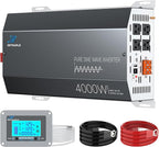 4000 Watt Pure Sine Wave Inverter 12v DC to 110v 120v AC Converter,8000W Peak Power Inverter with 4 AC Outlets,USB Port,Type-C,Remote Control LCD Display for Truck, RV, Vehicles, Solar Off-Grid