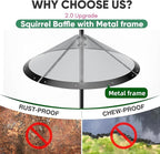 24-inch Large Outdoor Squirrel Baffles for Bird Feeders Pole, Squirrel Baffle with Metal Frame, Squirrel Guard for Bird Houses, Two Way Use, Green Color