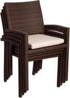 Amazonia Jefferson 13-Piece Patio Extendable Dining Table Set | Light Wicker Chairs | Ideal for Outdoors and Indoors, Brown-Teak Finish