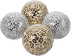 4pcs Mosaic Ball Home Sphere Ball Home Mosaic Sphere Decorative Glass Ornament Crafts Ornament Crafts Table Tabletop Decor