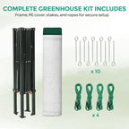 EAGLE PEAK 6x4 Portable Walk in Greenhouse with Polyester Reinforced Corners, Instant Pop up Indoor Outdoor Gardening Green House, Roll Up Zipper Entry Door and Mesh Windows, Green/White