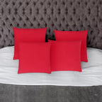 Covers & All Premium Square Throw Pillow Inserts with Covers Set of 4, 18 x 18 Inches Red, Decorative Cushions for Couch Sofa Home Decor Office Travel UV Resistant Waterproof Soft Cushions Pillows
