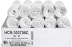 Aluf Plastics High Density Trash Bags, 30 Gallon, 500 Count, 8 Micron (eq), 30" x 37", Clear, for Bathroom, Office, Industrial, Commercial, Janitorial, Municipal, Recycling