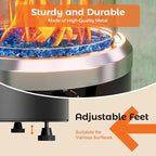 BALI OUTDOORS Propane Fire Pit Black, Column Outdoor Fire Pit Round, Outdoor Firepits for Outside Garden, Patio