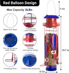 Metal Squirrel Proof Bird Feeders for Outdoors Hanging Large Tube Mesh Anti Squirrels Seed Waterproof Cardinals Feeder, Gifts for Bird Lovers, Backyard Decoration