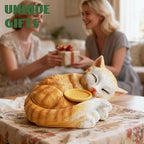 Sleeping Cat Candle Holder Statue Realistic Resin Cat Figurine with Candle Tray Outdoor Garden Decor for Patio Yard or Indoor Use for Cat Lovers Women and Memorials Orange