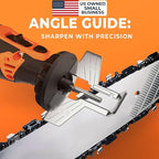 Sharp Pebble Electric Cordless Chainsaw Sharpener Kit - Comes with Chain Saw Sharpener Tool, 4 File Size Sharpening Wheels, Angle Attachment, Wrench & eBook