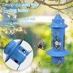 Squirrel Proof Bird Feeders, Long Lasting Bird Feeder for Outdoors, Reliable and Rust Resistant Metal Station for Prevents Squirrels from Stealing Food,5LB Large Capacity,Blue