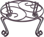Yimobra Original Patented Plant Stand for Flower Pot Heavy Duty Potted Holder 10.2 x 4.7 Inches, Tall Indoor Outdoor Metal Rustproof Iron Garden Container Round Supports Rack for Planter Bronze/Brown