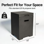 Propane Tank Cover Table for Fire Pits, 20 LB MGO Propane Tank Holder with Side Handles, Outdoor Tank Storage Side Table for Patio, Gas Griddle, Dark Gray
