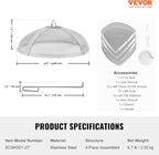 Fire Pit Spark Screen Round 27", Reinforced Heavy Duty Steel Metal Cover, Outdoor Firepit Lid, Easy-Opening Top Screen Covers Round with Ring Handle for Outdoor Patio Fire Pits Backyard