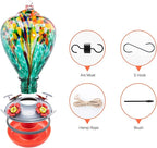 Muse Garden Hummingbird Feeders for Outdoors Hanging, Blown Glass Hummingbird Feeder, Gifts for Mom, Garden Decor for Outside, Unique Gifts Idea for Women, 34 Ounces, Turquoise Fireworks