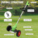 ALSO GO 24V Electric Weed Wacker, Cordless Weed Trimmer, Battery Powered Grass Trimmer with 2pcs Batteries, 3 in 1 Weed Eater with Wheels, Stringless Lightweight Grass Cutter for Lawn Garden Yard