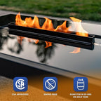 Outland Living Nelson Coffee Fire Pit Table - 45" Outdoor Propane Fire Table, Tempered Glass Top & Powder-Coated Steel Frame
