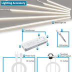 Art3d LED Recessed Lighting Kit - 6pcs Self-Adhesive White LED Light with Smart Switch, 3000k Touching Switch Light for Wood Slat Wall Panels Headboards Home Decor - Housing White