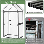 Outdoor Storage Shed with Strongest Metal Frame, Storage Cabinet with Floor, Weatherproof Tool Shed with Adjustable Shelfs, Lockable Metal Garden Shed Steel for Backyard Patio (Off-White)