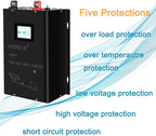 WZRELB 2500W 48V Pure Sine Wave Inverter,48 Volt DC to AC 120V 240V Split Phase Power Inverter,5KW Surge,5 AC Outlets, Hardwire Terminal,15ft LCD Remote Panel
