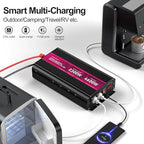 2300W Power Inverter,12V DC to AC 110V120V Peak Power 4600W with 2AC Outlets and 2.4USB Port,LCD Display Car Inverter for Power Converter Outdoor Activities,Emergency,Vehicles Truck RV Solar System