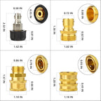 GASHER Pressure Washer Quick Connect Kit, M22 to 3/8" Quick Connect, 3/4" to Quick Release, M22 14mm Quick Connect Swivel Fittings