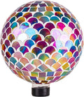VCUTEKA Gazing Ball, Glass Mosaic Gazing Balls Sphere for Garden Lawn Outdoor Ornament Yard Decorative, 10-Inch