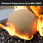 Skyflame 4-inch Ceramic Fireplace Balls, 12PCS Round Beige Fire Pit/Firepalce Insert Accessory for Indoor, Outdoor, Patio and Garden