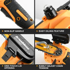 8 Inch Mini Chainsaw Compatible for De-walt Battery 20V MAX Handheld Electric Chainsaws,Battery Powered Portable Small Pruning Chain Saw for Tree Pruning Wood Cutting Trimming(ONLY TOOL)