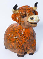 Ceramic Garden Decor - Cow Lawn stake - Outdoor statue - Perfect, unique gifts for gardeners woman, men, yard gifts - Handmade, Frostproof
