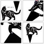 URATOT 3 Pack Metal Cat Garden Statues Black Cat Silhouette Cats Decorative Stakes Garden Outdoor Statues Animal Stakes for Yard Decor and Lawn Ornaments