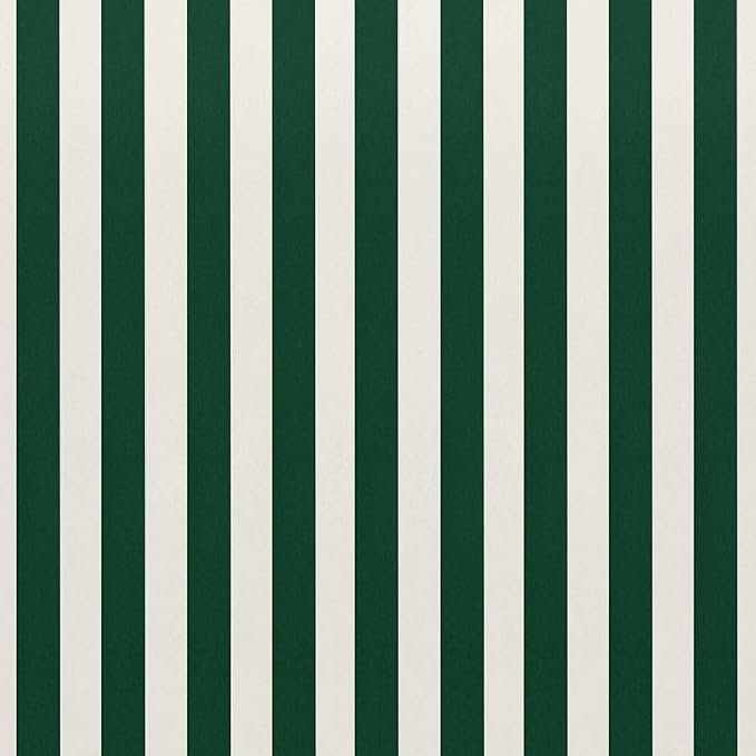 RSH DECOR: Deep Seating Cushion with Pillow Back | 25” x 25” Seat | Water and Fade-Resistant Spun Fabric | Outdoor Chair Cushion Set for Patio Furniture | Hunter Green & White Stripe