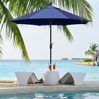 EliteShade USA 10-Year-Non-Fading 9Ft Market Umbrella Patio Umbrella Outdoor Table Umbrella with Ventilation, Navy Blue