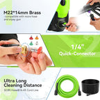 Pressure Cleaner 5000 PSI 4.0GPM Portable Power Cleaner with 4 QC Nozzles, 500ML Foam Cannon for Cars/Fences/Driveways/Home/Patios Cleaning, Green
