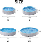 Yaheetech Foldable Dog Pool Portable Kiddie Pools Collapsible Hard Plastic Dog Swimming Pools Doggie Wading Pool Bath Tub for Puppy Small Medium Large Dogs, 63 x 12 Inches Gray