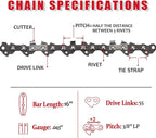 E & S 3 Pack 16 Inch Chainsaw Chain 3/8" LP Pitch .043" Gauge 55 Drive Links Semi-Chisel Chain Saw Chains for Husqvarna, Poulan, Craftsman, Greenworks and More Chainsaw Brands